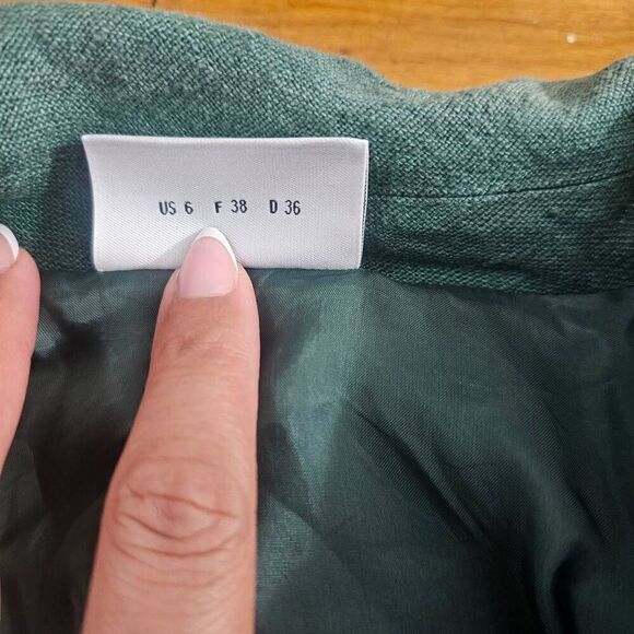 Akris Punto Linen Blazer Jacket Womens Size 6 Green - Picture 9 of 16